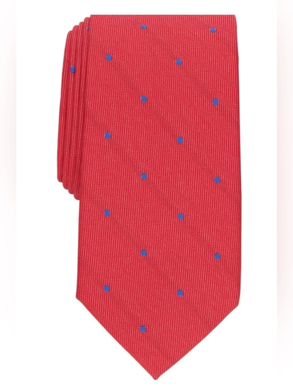 Club Room Men's Classic Dot Stripe Tie, Red, New MSRP $55